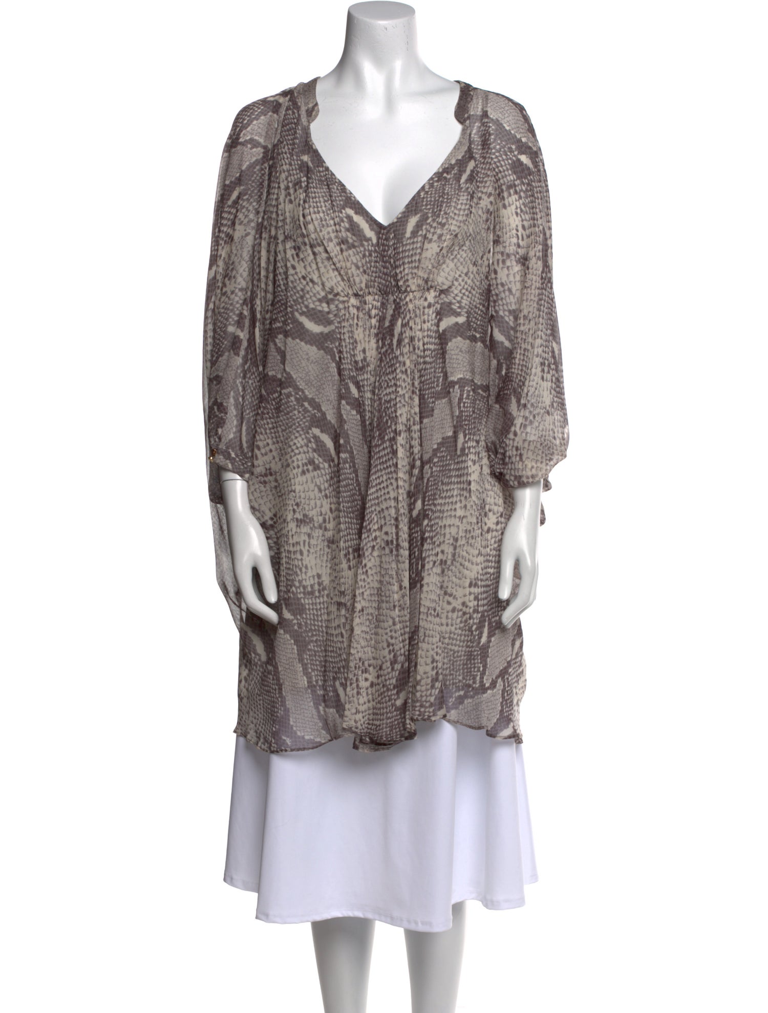 Diane von Furstenberg Animal Print V-Neck Tunic