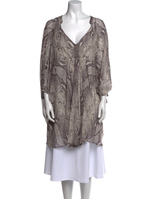 Diane von Furstenberg Animal Print V-Neck Tunic