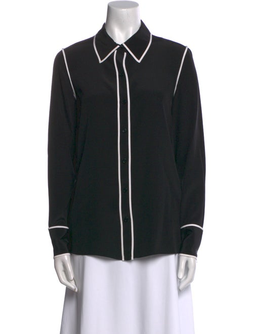 Diane von Furstenberg Silk Long Sleeve Button-Up Top