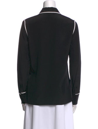 Diane von Furstenberg Silk Long Sleeve Button-Up Top