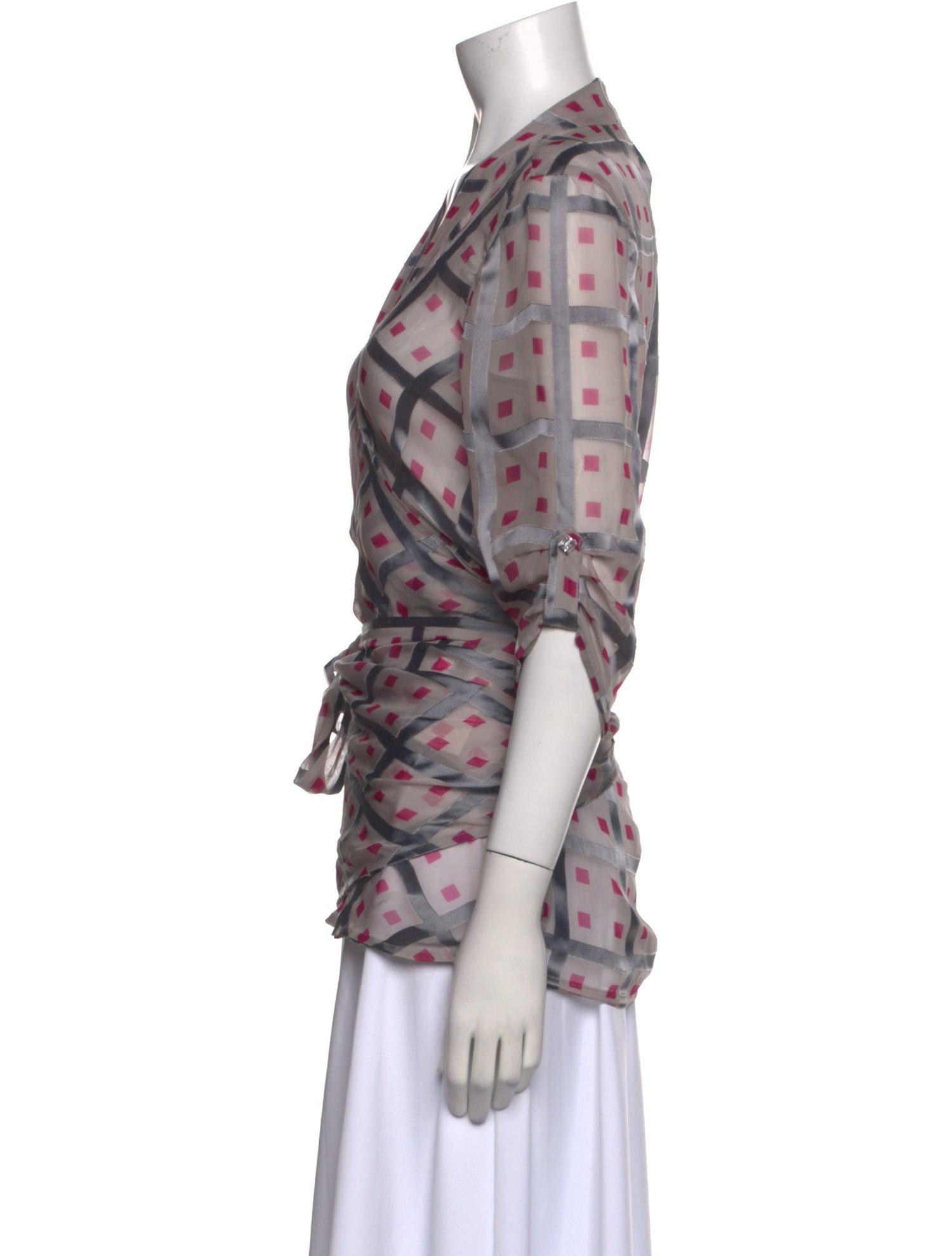 Diane von Furstenberg Printed V-Neck Blouse