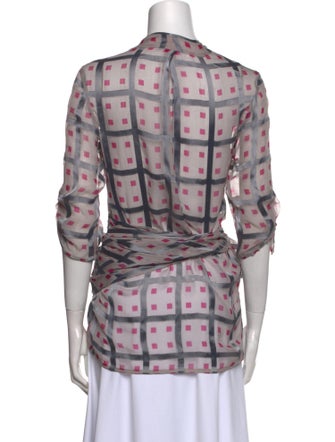 Diane von Furstenberg Printed V-Neck Blouse