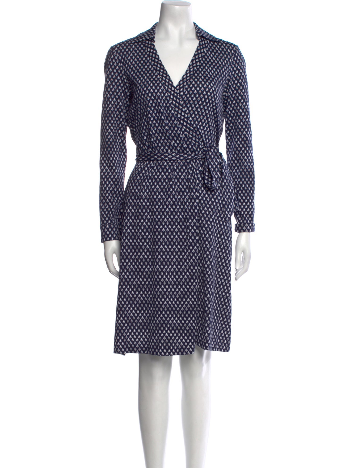 Diane von Furstenberg Polka Dot Print Knee-Length Dress