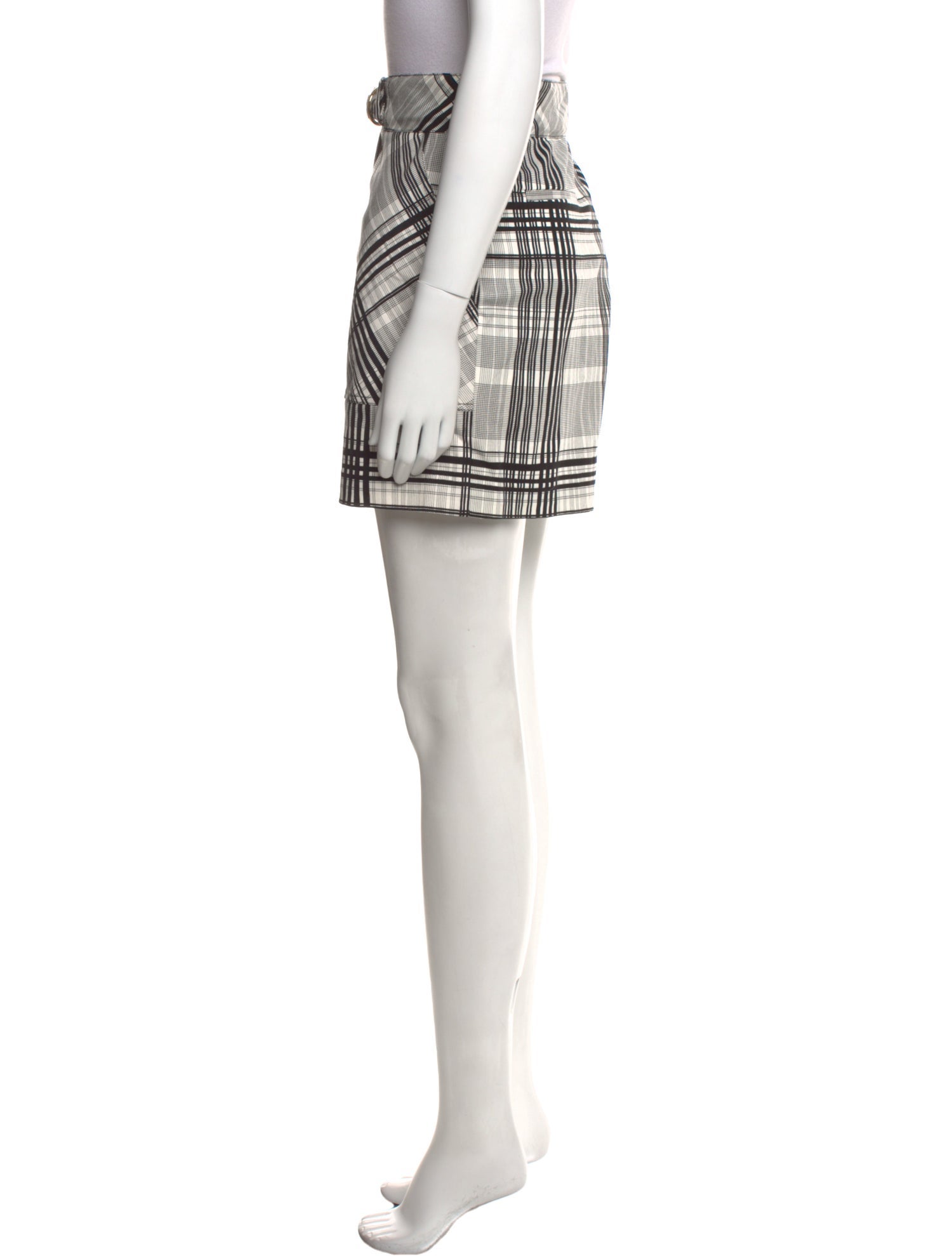 Diane von Furstenberg Plaid Print Mini Shorts