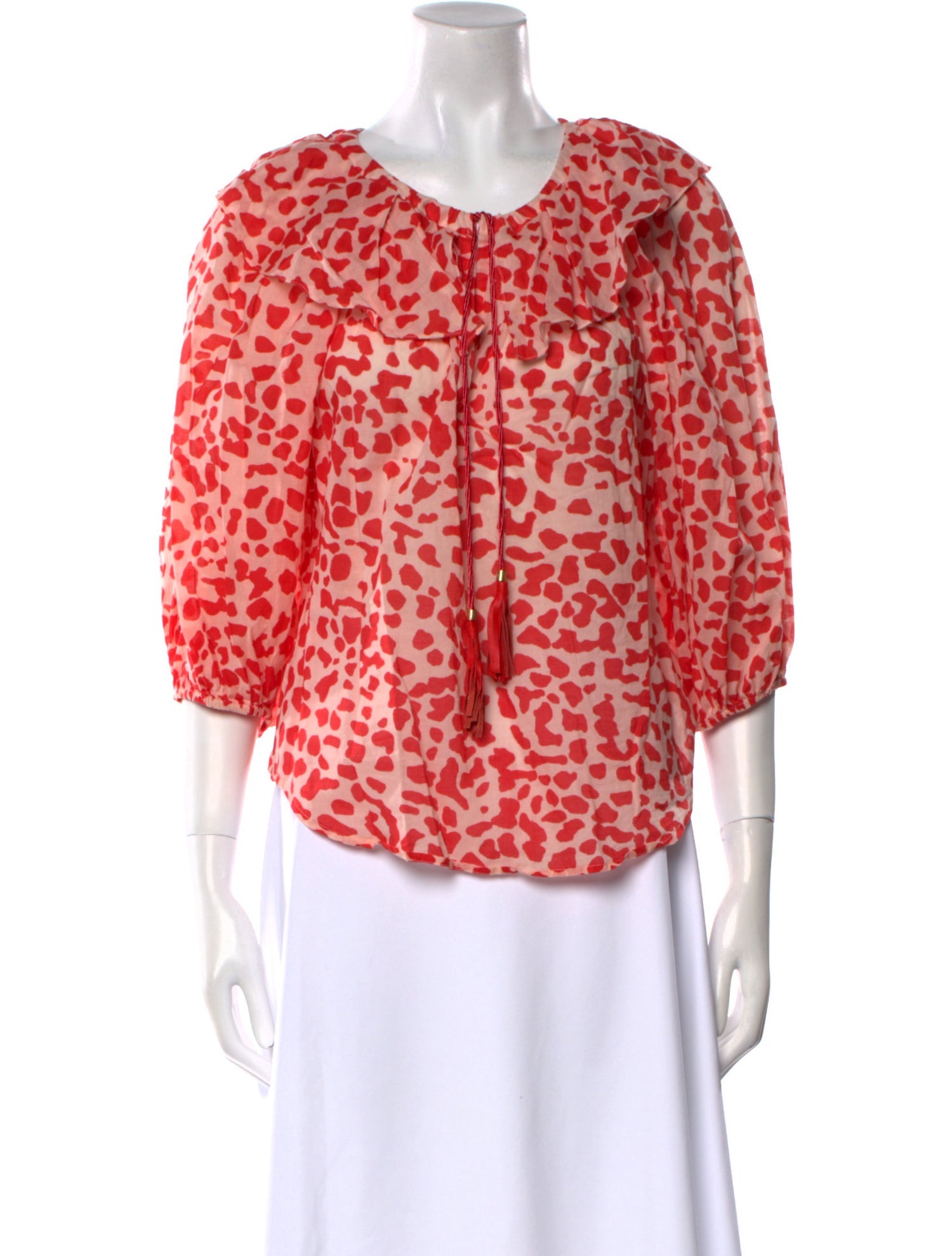 Diane von Furstenberg Printed Crew Neck Blouse