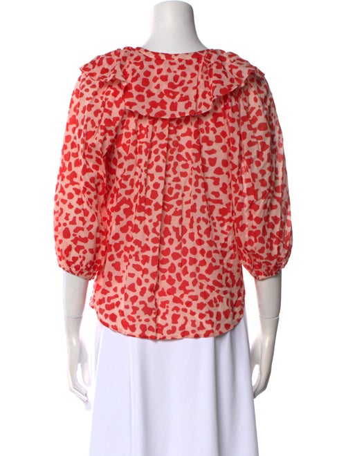 Diane von Furstenberg Printed Crew Neck Blouse