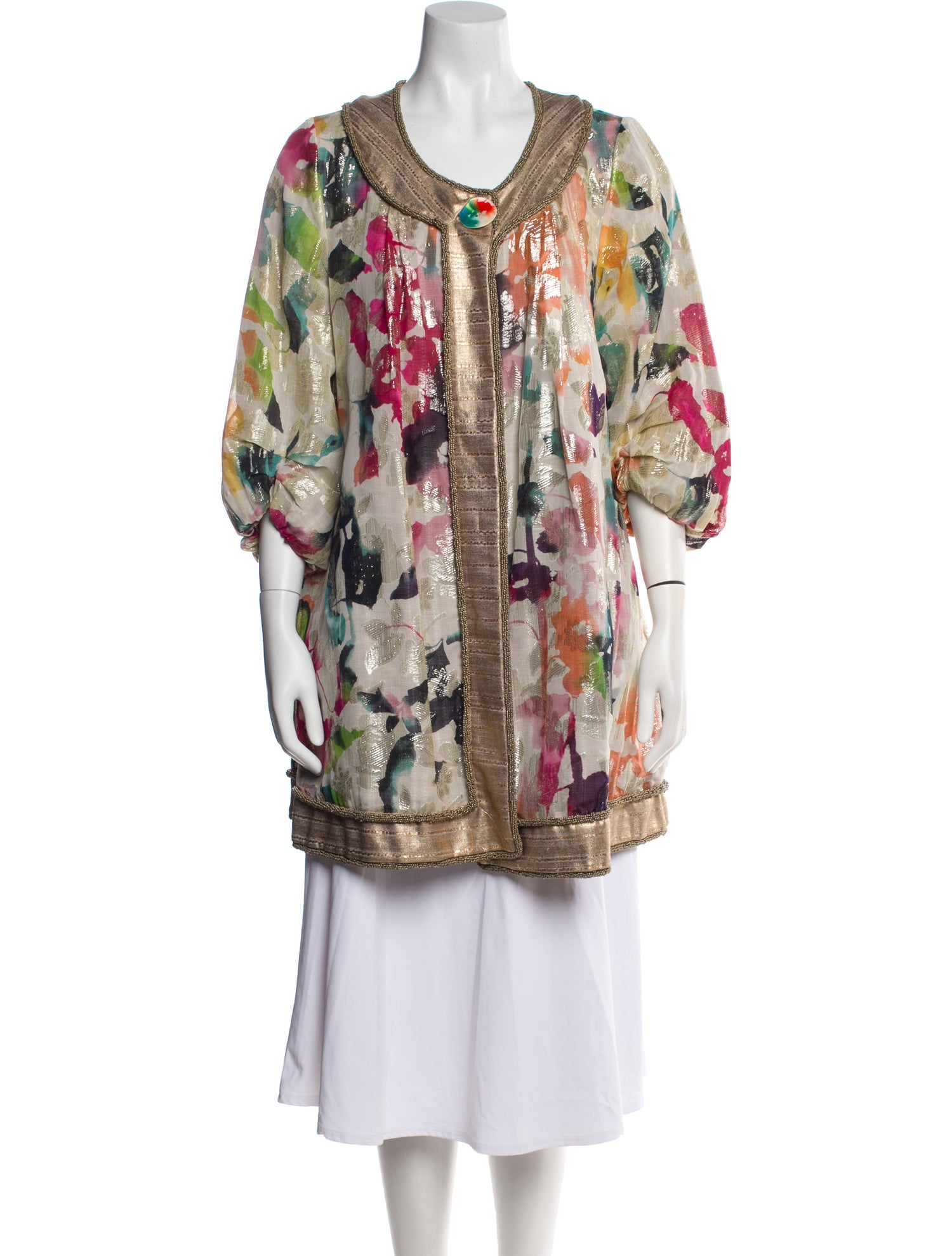 Diane von Furstenberg Linen Floral Print Coat w/ Tags