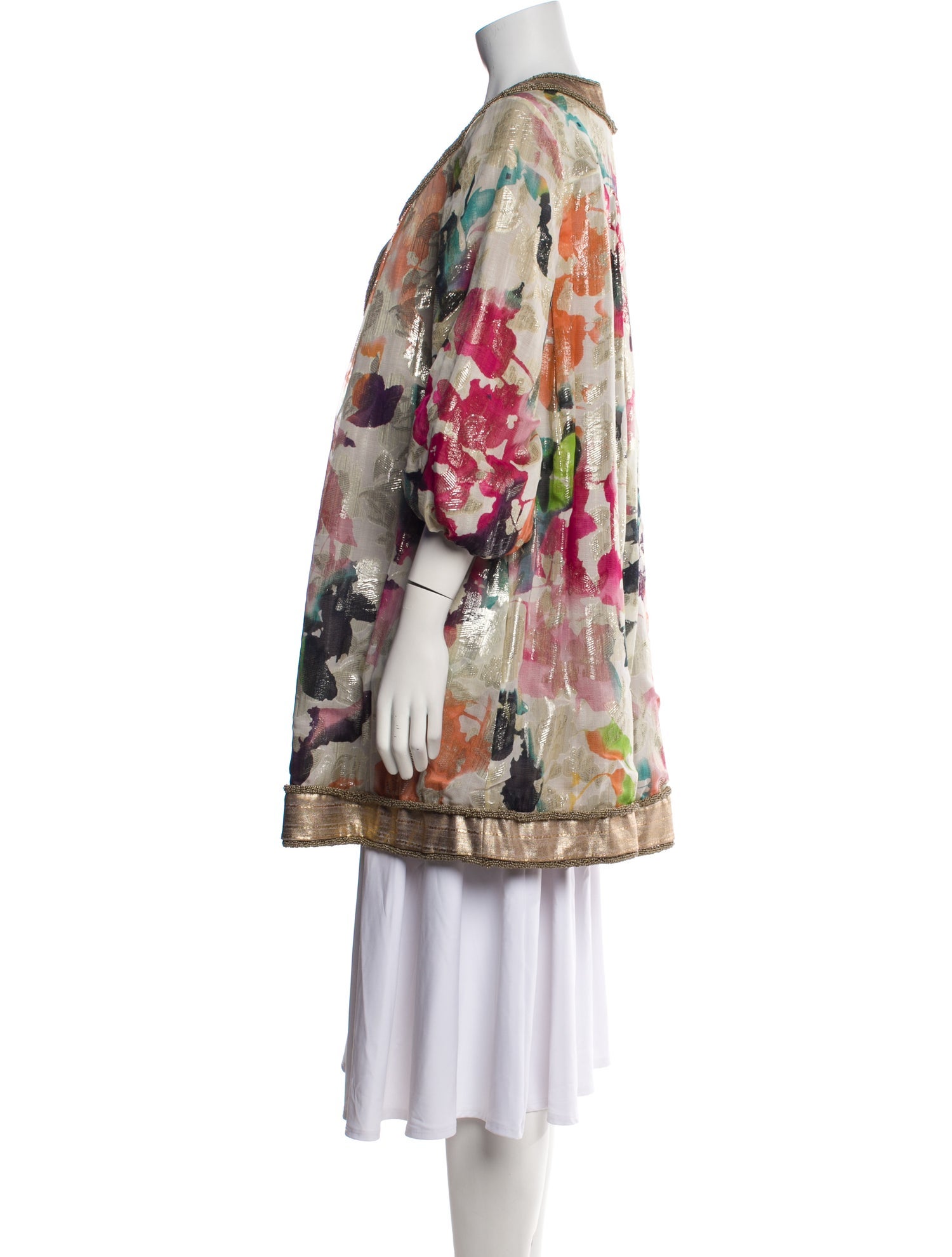 Diane von Furstenberg Linen Floral Print Coat w/ Tags