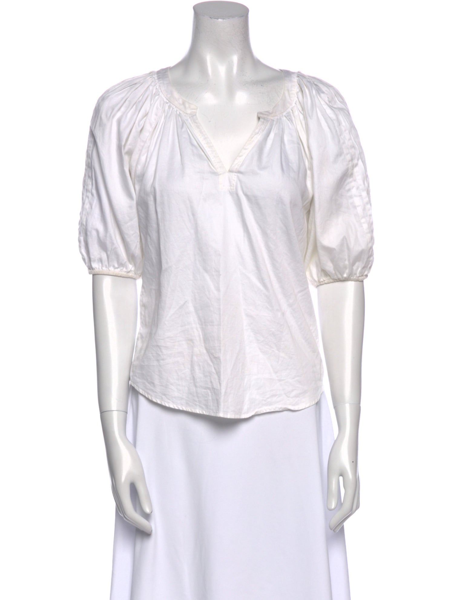Diane von Furstenberg V-Neck Three-Quarter Sleeve Blouse