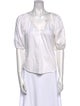 Diane von Furstenberg V-Neck Three-Quarter Sleeve Blouse