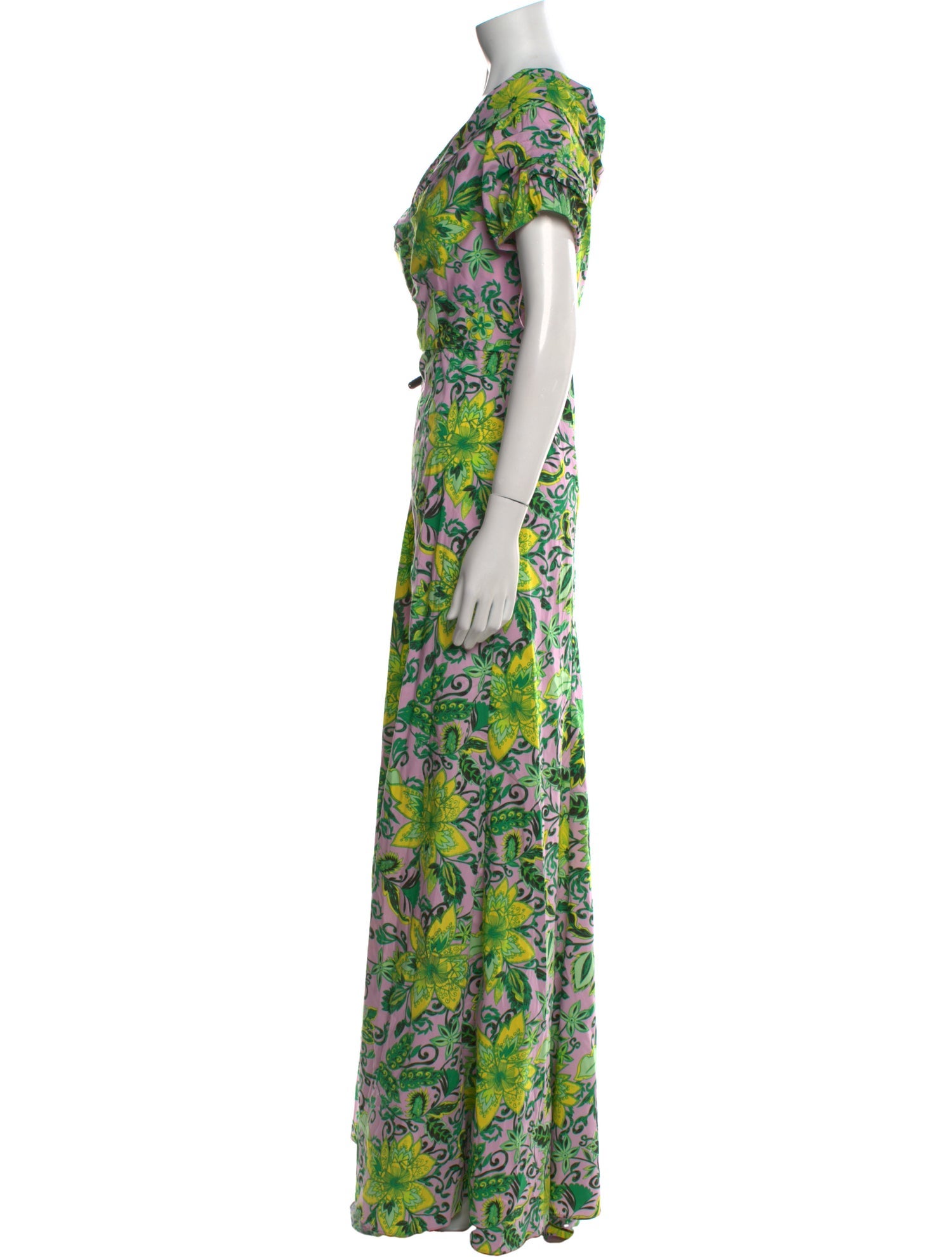 Diane von Furstenberg Floral Print Long Dress w/ Tags