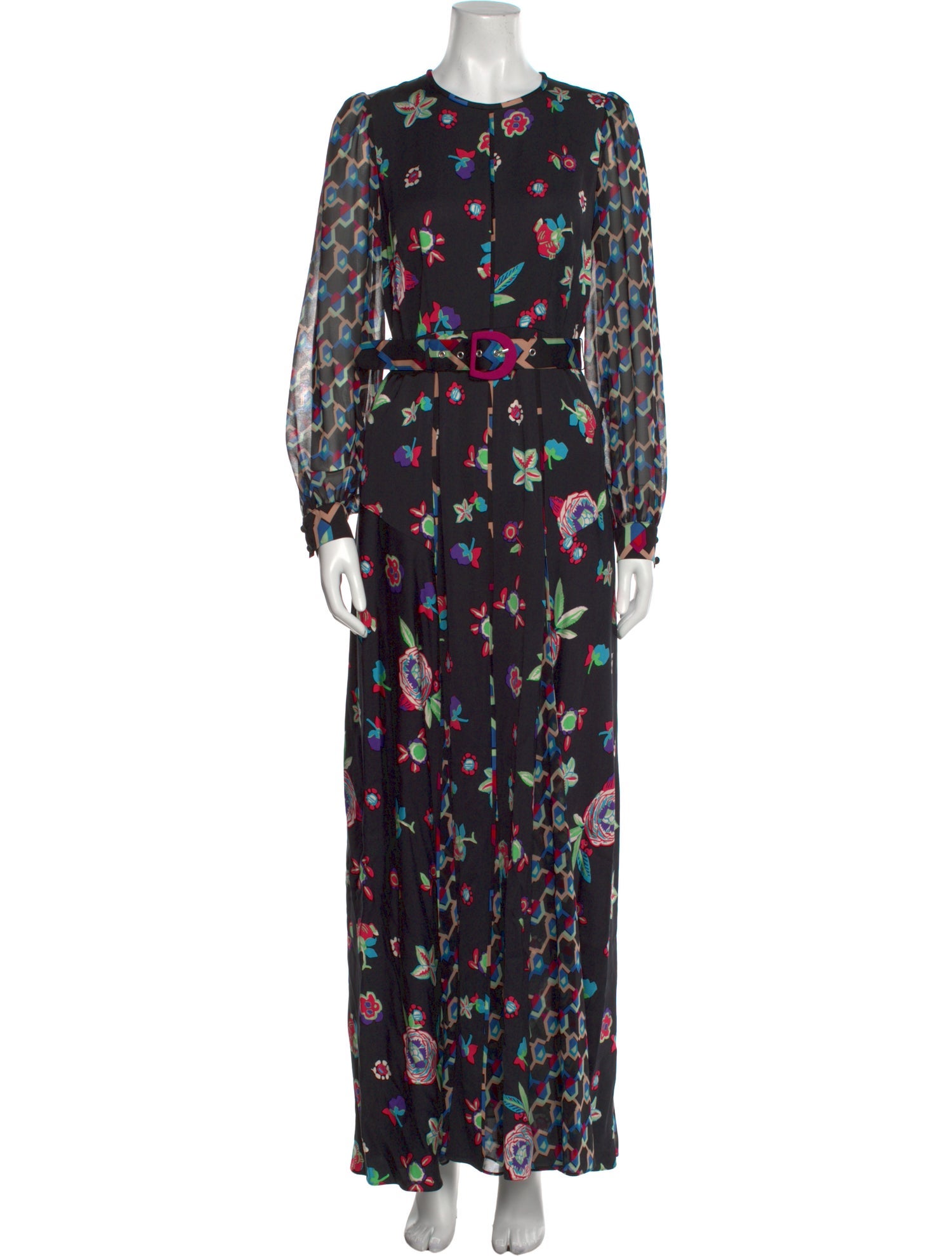Diane von Furstenberg Floral Print Long Dress