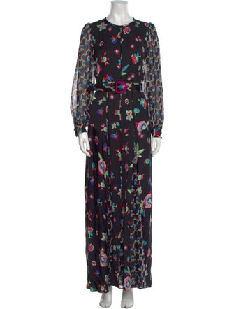 Diane von Furstenberg Floral Print Long Dress