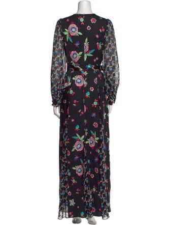 Diane von Furstenberg Floral Print Long Dress