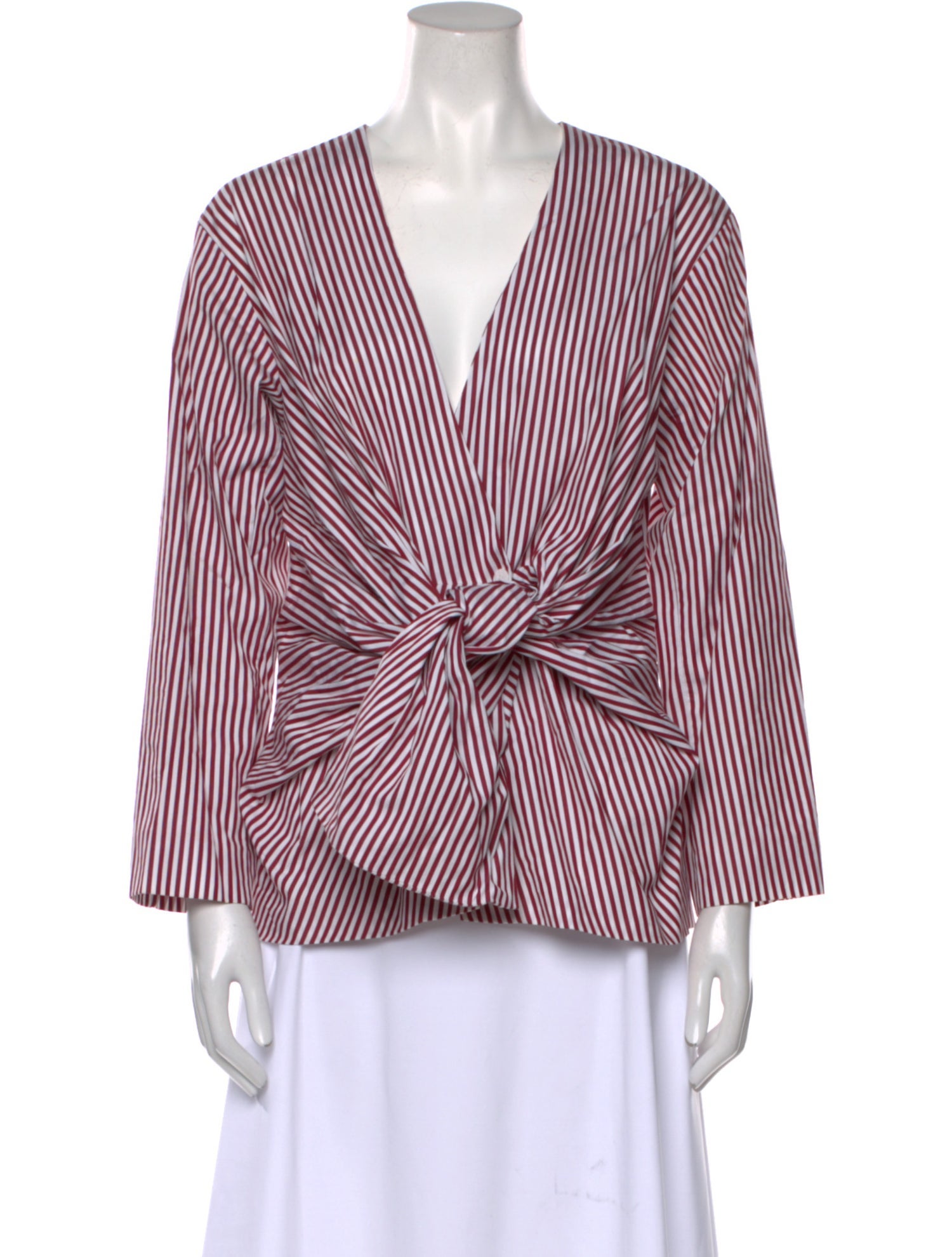 Diane von Furstenberg Striped V-Neck Blouse