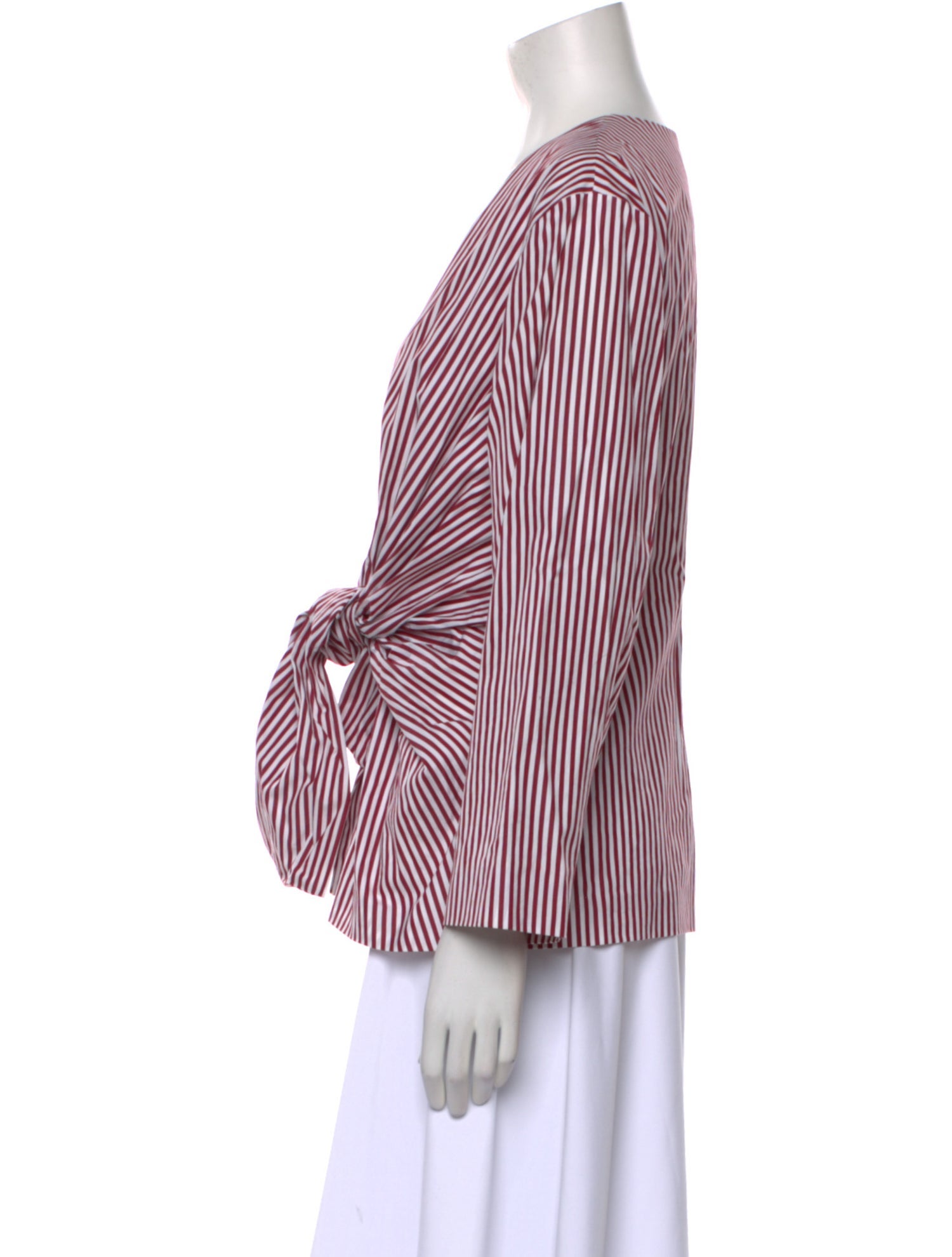 Diane von Furstenberg Striped V-Neck Blouse