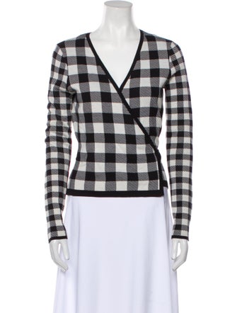 Diane von Furstenberg Silk Plaid Print Blazer