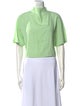 Diane von Furstenberg Cowl Neck Short Sleeve Crop Top