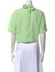 Diane von Furstenberg Cowl Neck Short Sleeve Crop Top