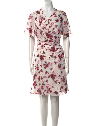 Diane von Furstenberg Floral Print Knee-Length Dress