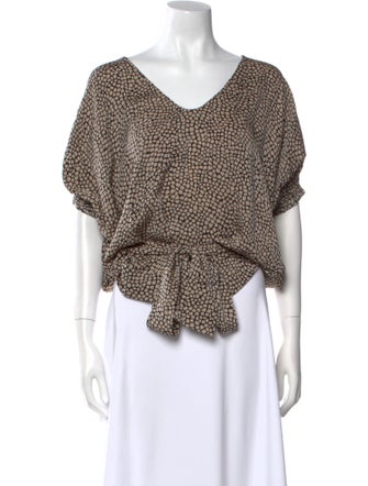 Diane von Furstenberg Silk Printed Crop Top