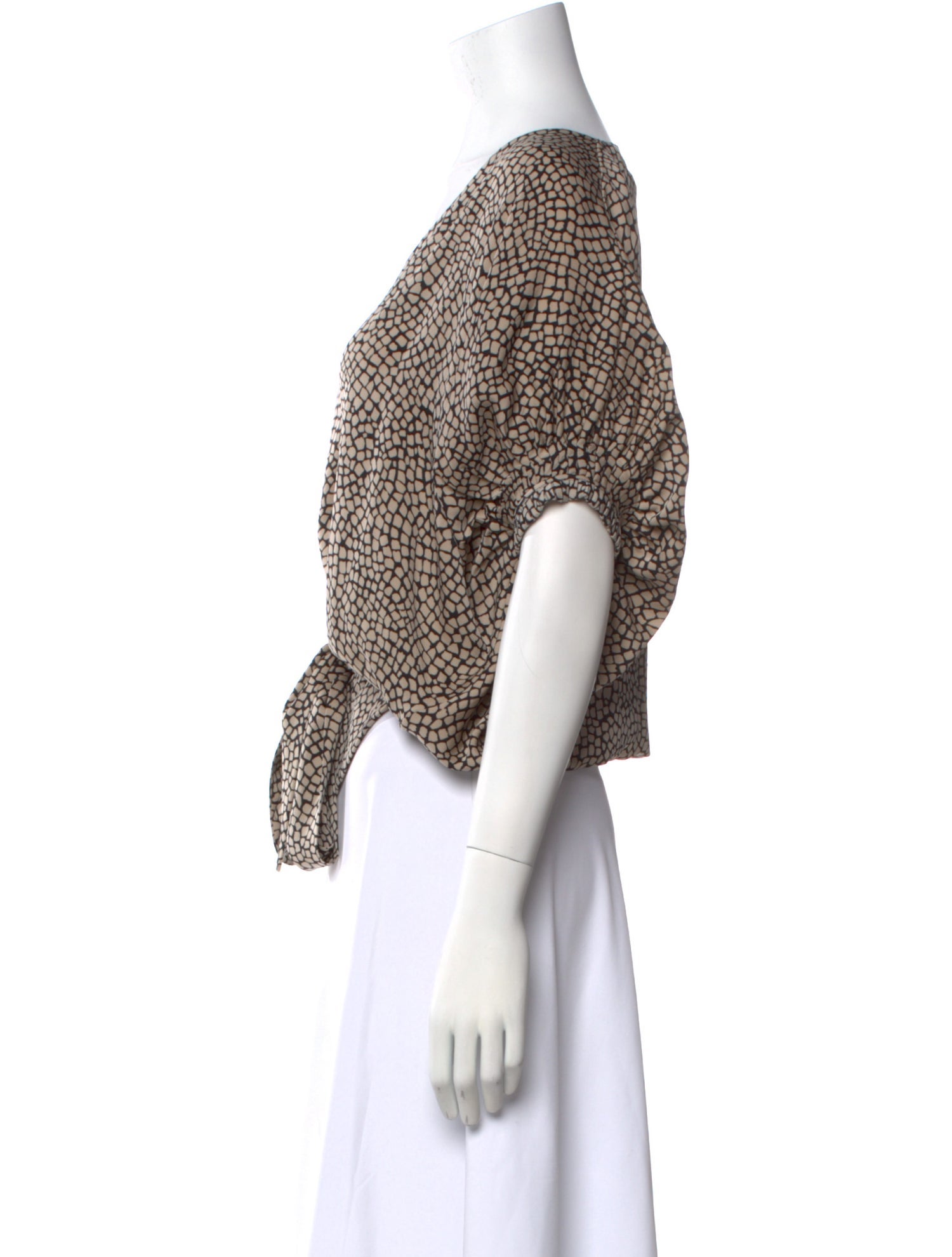 Diane von Furstenberg Silk Printed Crop Top