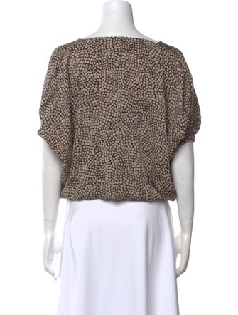 Diane von Furstenberg Silk Printed Crop Top