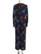 Diane von Furstenberg Floral Print V-Neck Jumpsuit