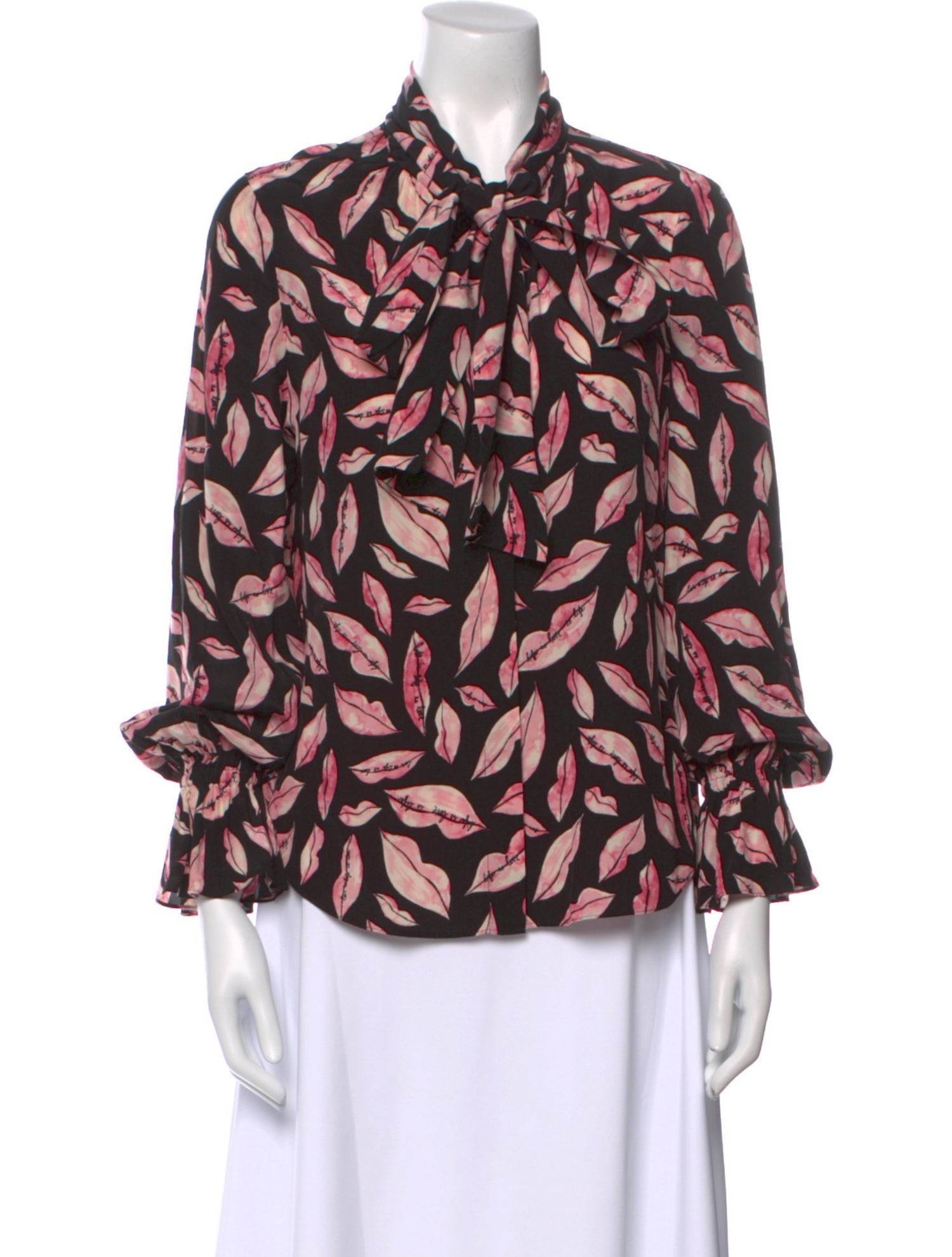 Diane von Furstenberg Printed Three-Quarter Sleeve Blouse