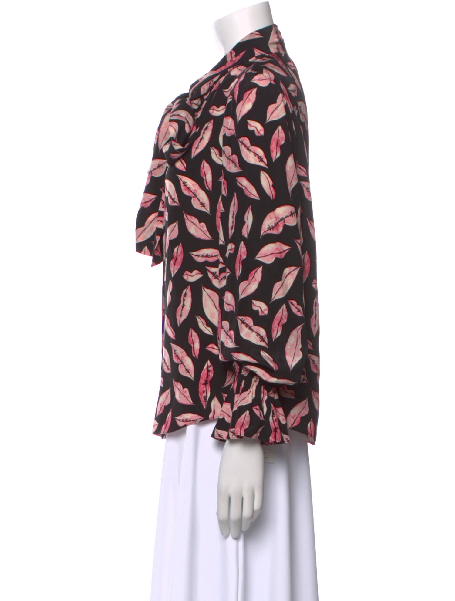 Diane von Furstenberg Printed Three-Quarter Sleeve Blouse