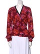 Diane von Furstenberg Merino Wool Floral Print Blouse