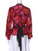 Diane von Furstenberg Merino Wool Floral Print Blouse