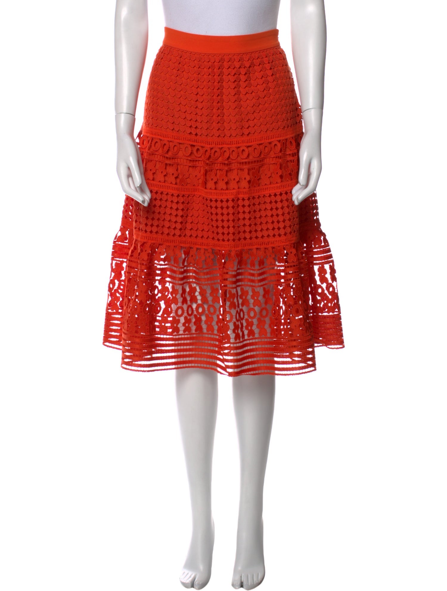 Diane von Furstenberg Eyelet Knee-Length Skirt