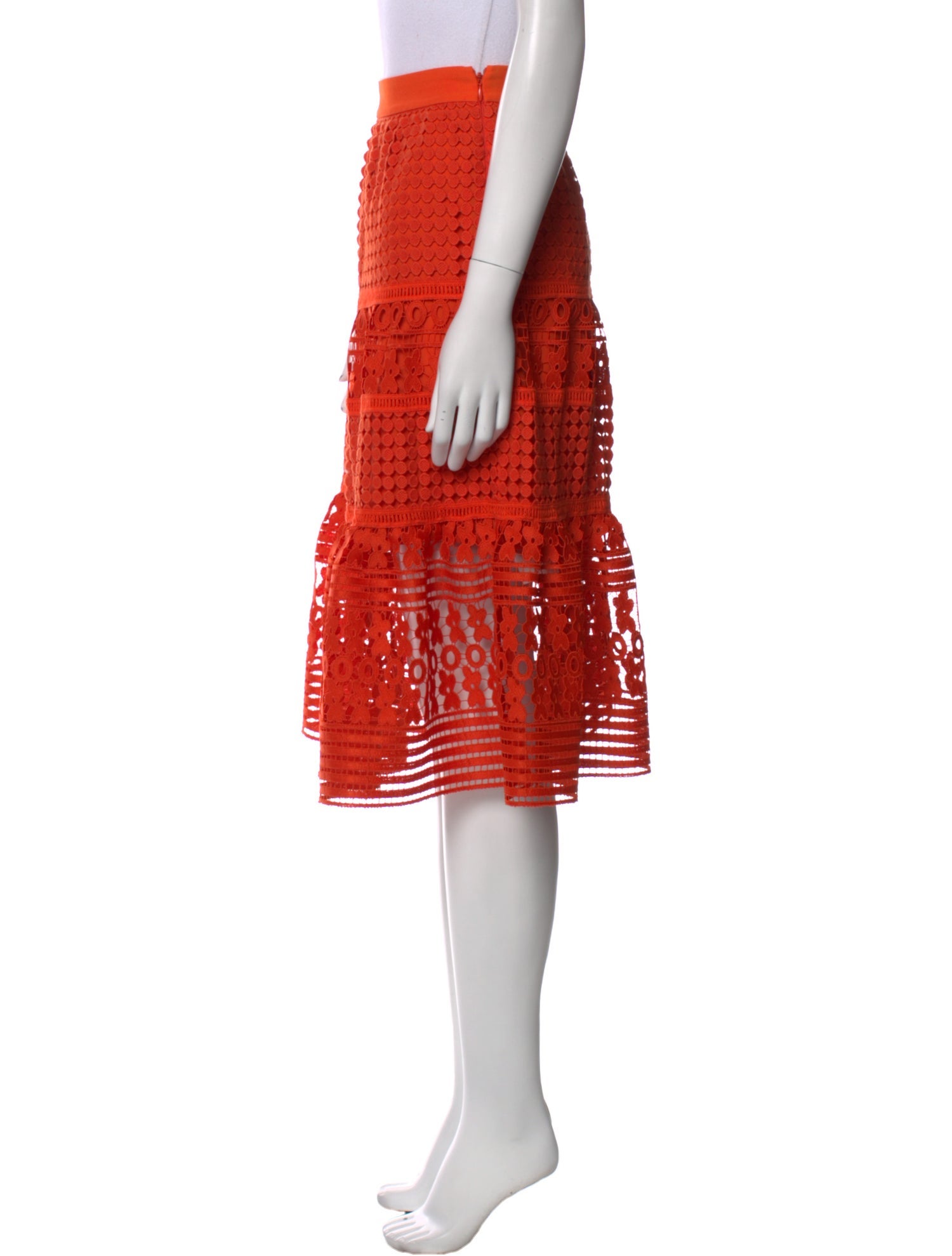 Diane von Furstenberg Eyelet Knee-Length Skirt