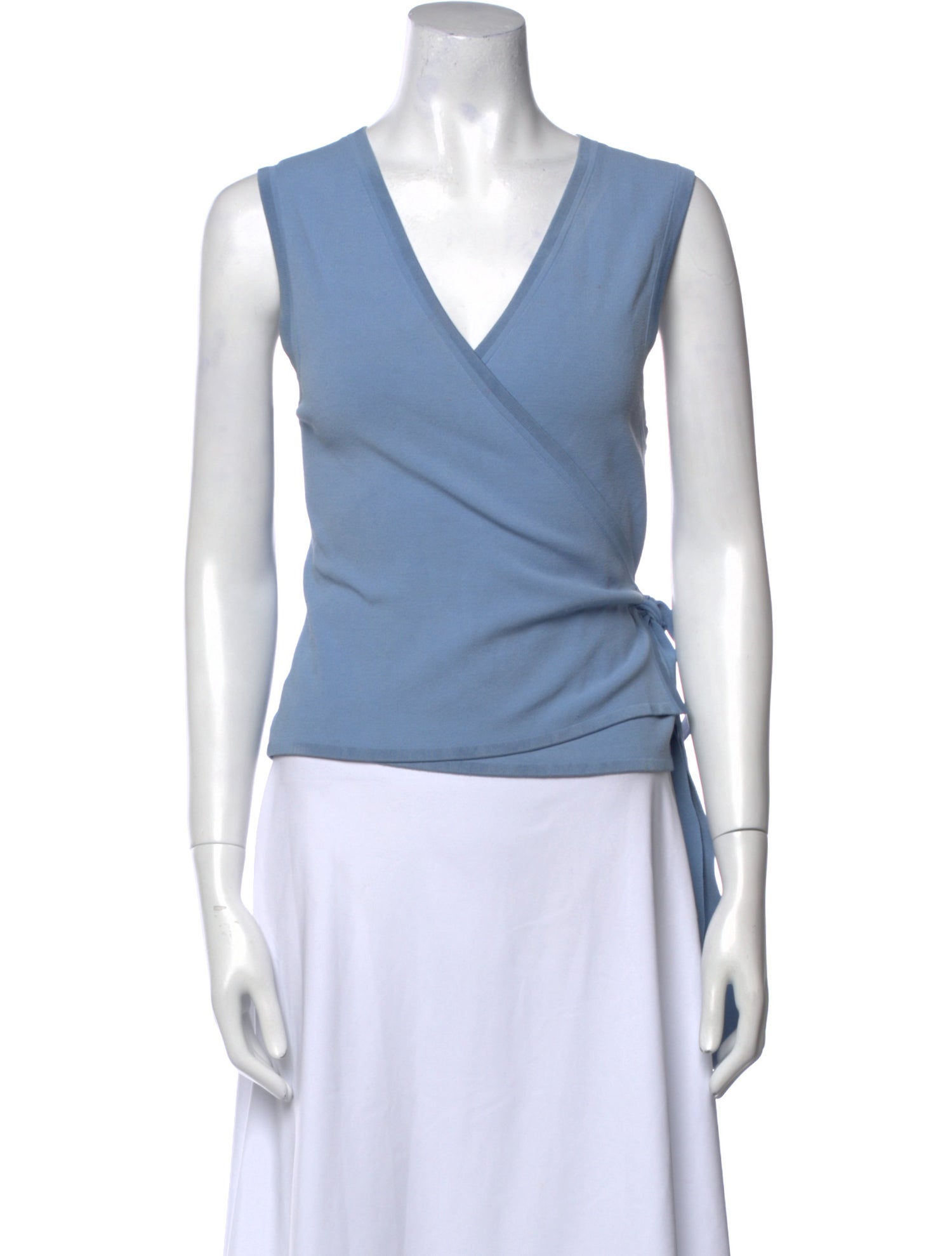 Diane von Furstenberg V-Neck Sleeveless Crop Top