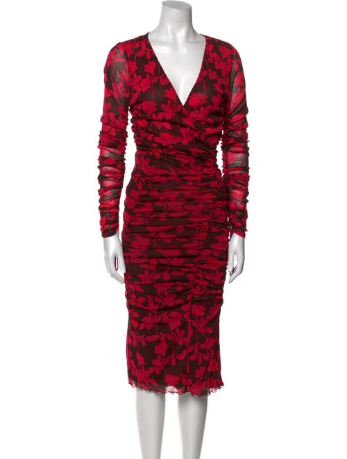 Diane von Furstenberg Printed Midi Length Dress