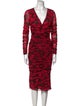 Diane von Furstenberg Printed Midi Length Dress