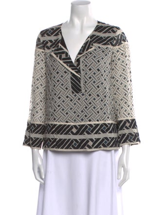 Diane von Furstenberg Silk Printed Polo