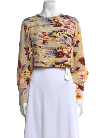 Diane von Furstenberg Silk Printed Crop Top