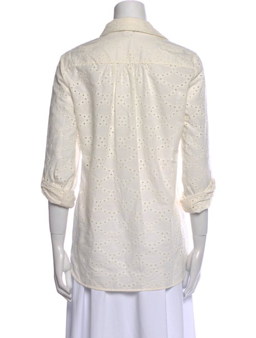 Diane von Furstenberg Three-Quarter Sleeve Button-Up Top