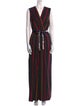 Diane von Furstenberg Striped V-Neck Jumpsuit