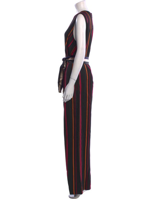 Diane von Furstenberg Striped V-Neck Jumpsuit