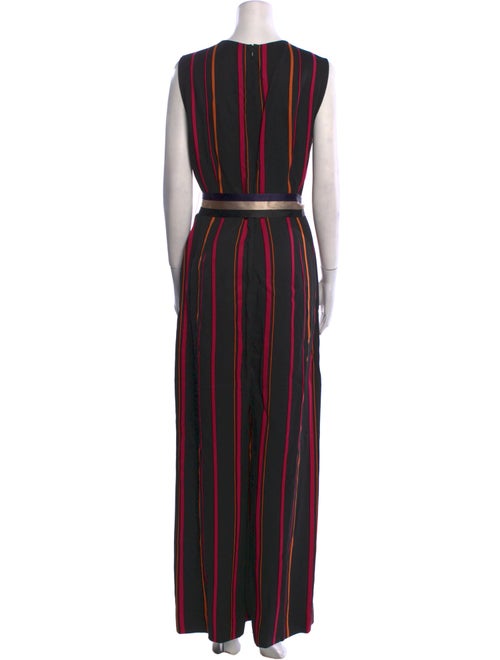 Diane von Furstenberg Striped V-Neck Jumpsuit