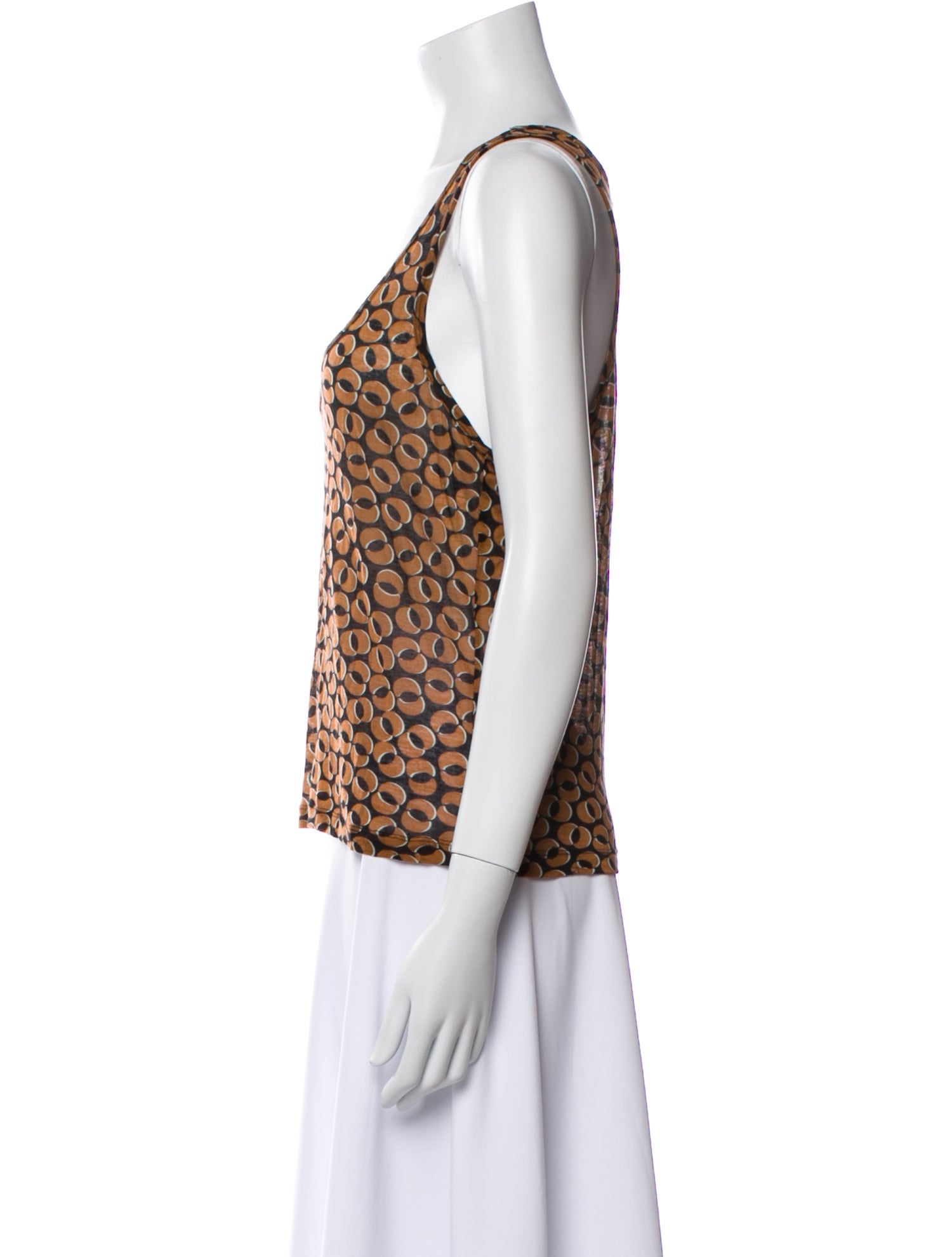 Diane von Furstenberg Animal Print Scoop Neck Top