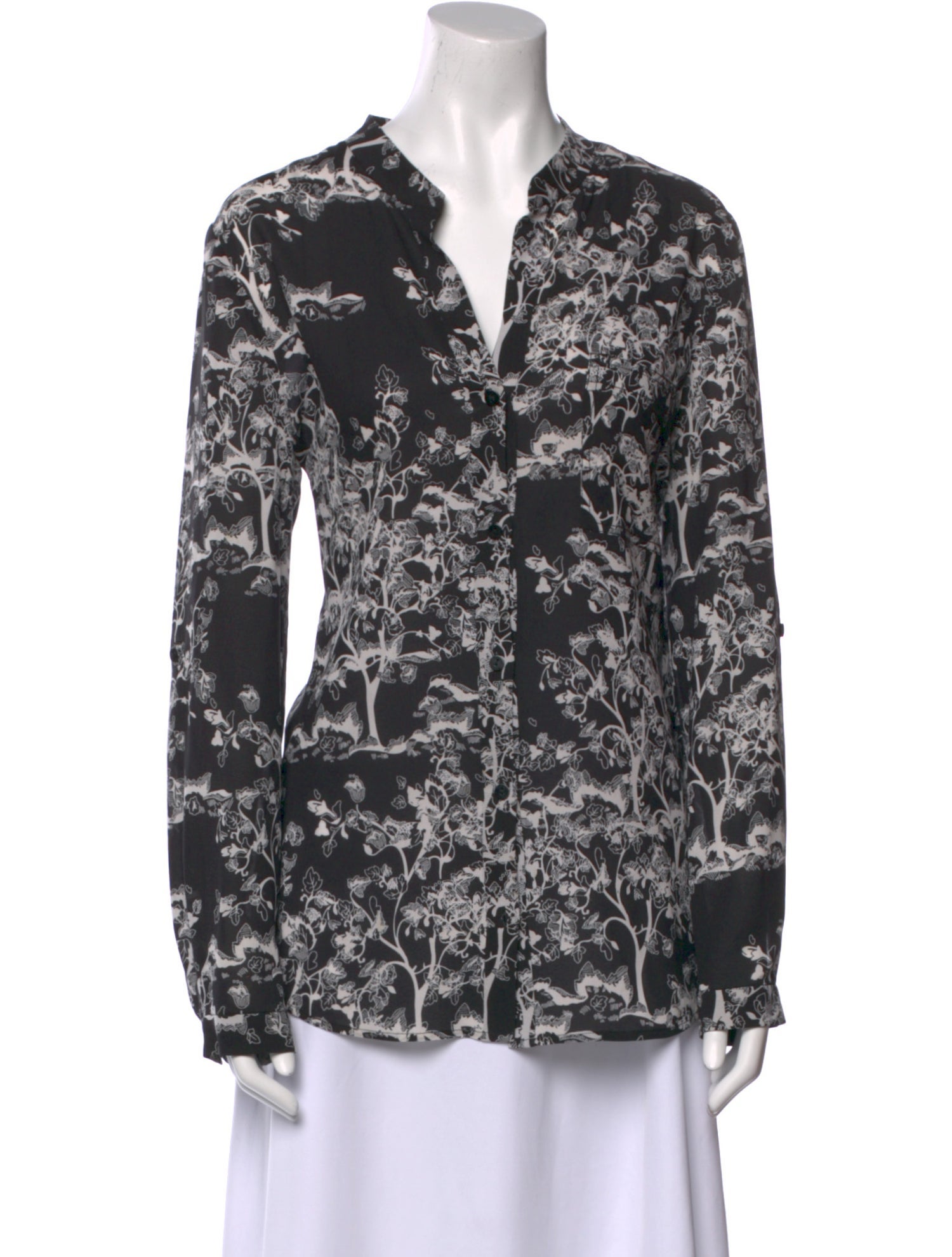 Diane von Furstenberg Silk Printed Button-Up Top