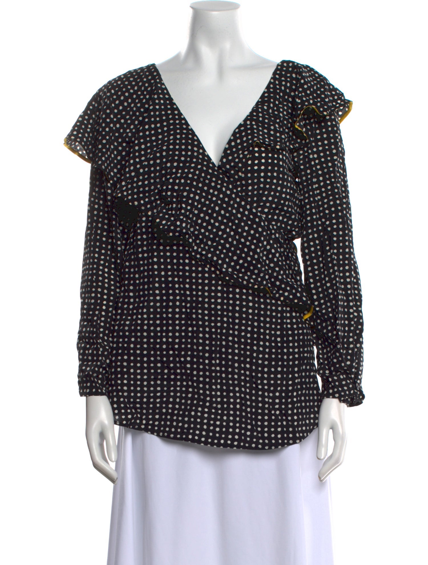 Diane von Furstenberg Silk Polka Dot Print Blouse
