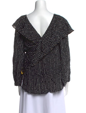 Diane von Furstenberg Silk Polka Dot Print Blouse