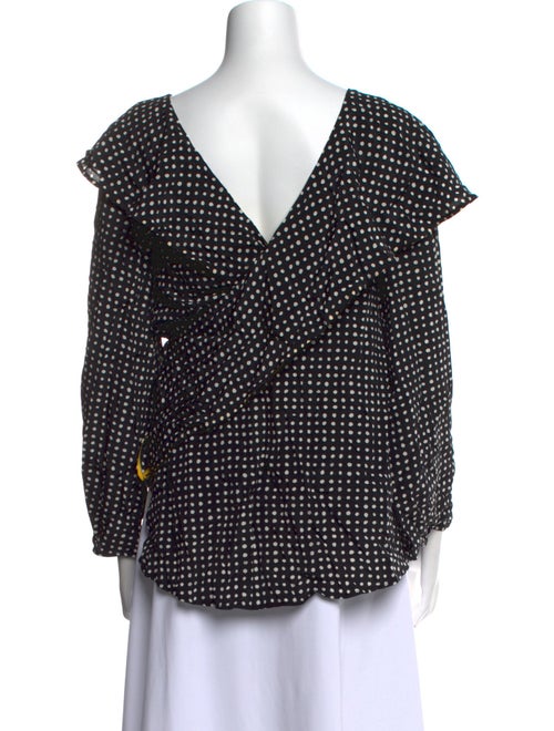 Diane von Furstenberg Silk Polka Dot Print Blouse