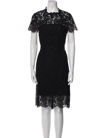 Diane von Furstenberg Lace Pattern Knee-Length Dress