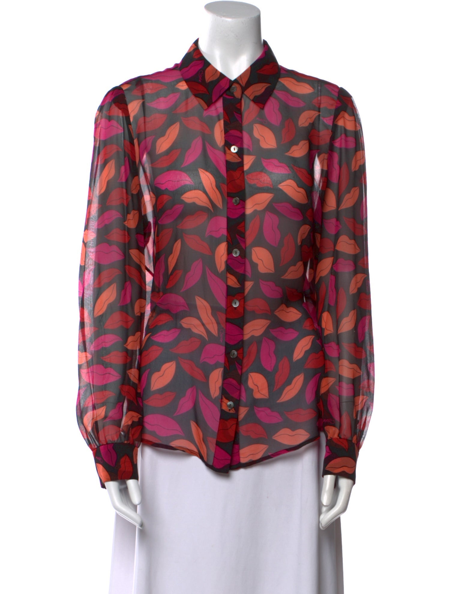 Diane von Furstenberg Silk Printed Button-Up Top